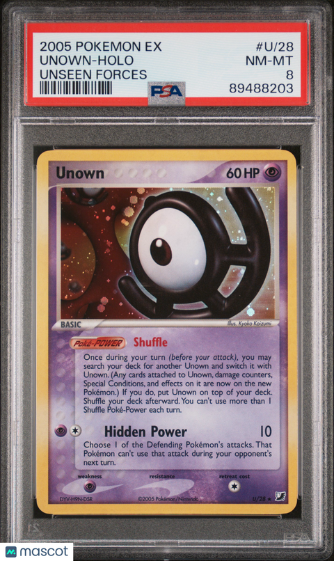 2005 PokéMon TCG Unown #U/28 PSA 8