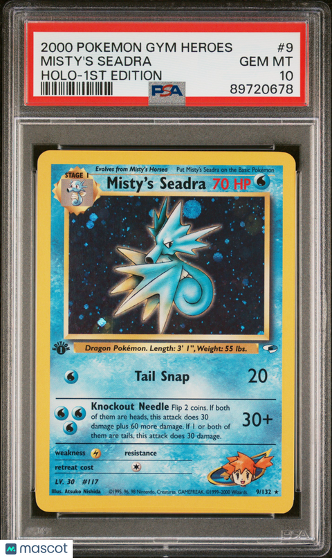 2000 Gym Heroes TCG Misty's Seadra #9 PSA 10